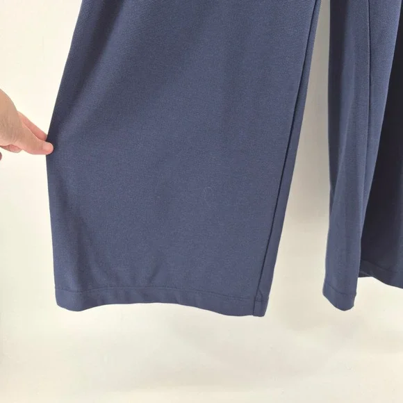 Halara Navy Blue Wide Leg‎ Pleated Athleisure Dress Pants Women's Size S Career - Picture 4 of 15